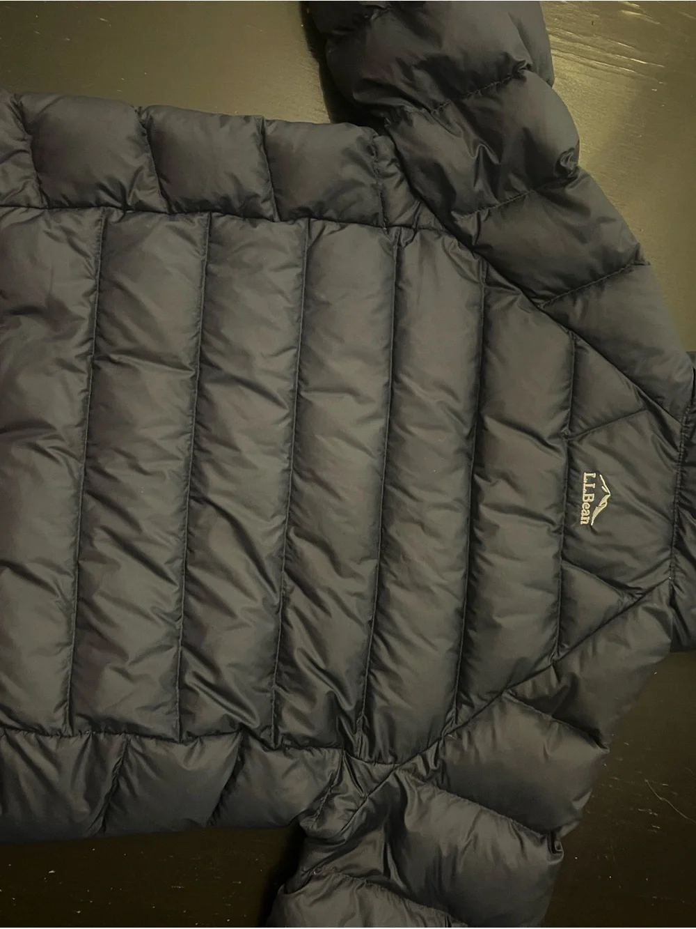 L.L. Bean Navy Kids' Puffer Jacket with Teal Trim